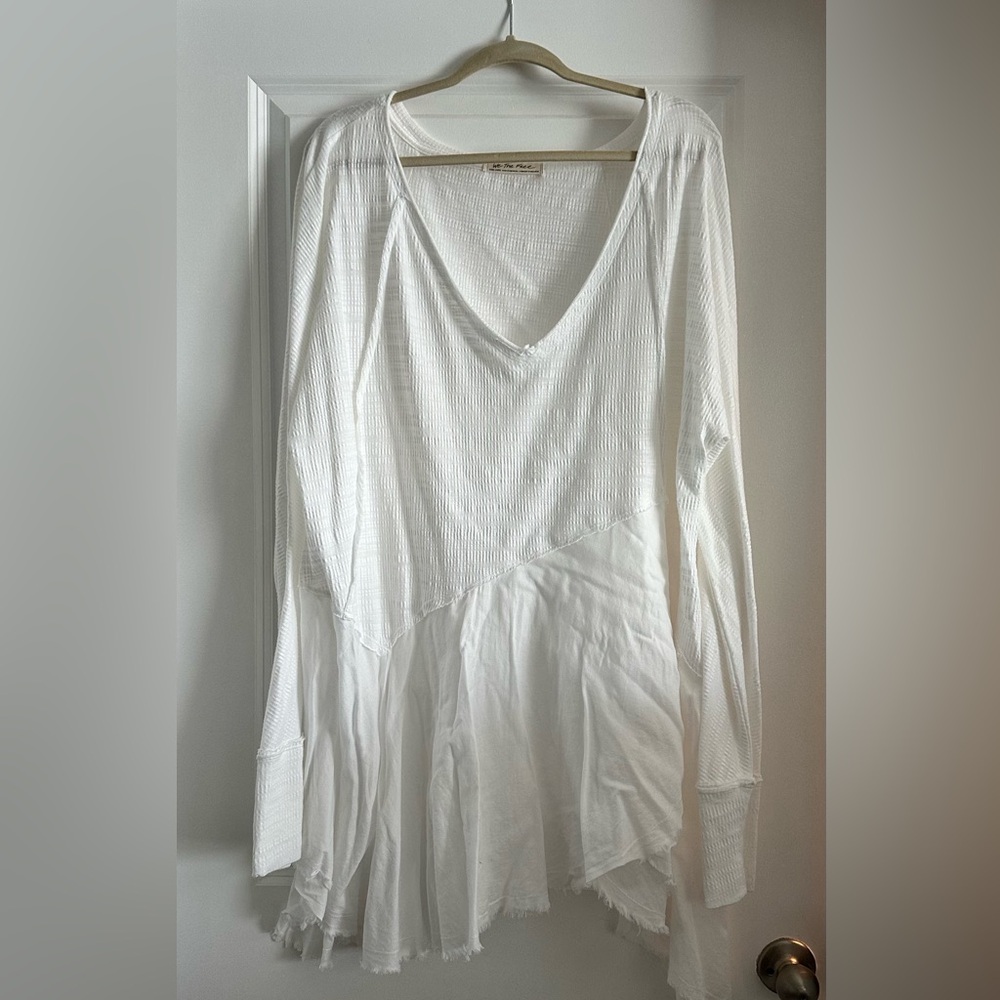 Free People White Asymmetrical Tunic